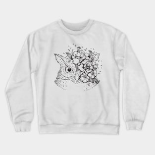 Owl with floral design Crewneck Sweatshirt